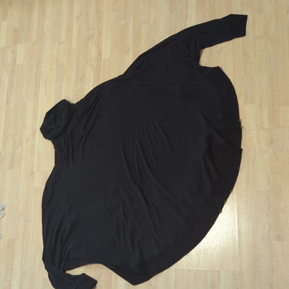 Zara, black sheer oversized top with long sleeve,stretchy,turtleneck - Picture 8 of 8